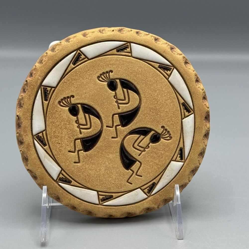Kokopelli Wall Art Jane Ashley Southwestern Tribal Pottery Glazed Accent 5.5" D